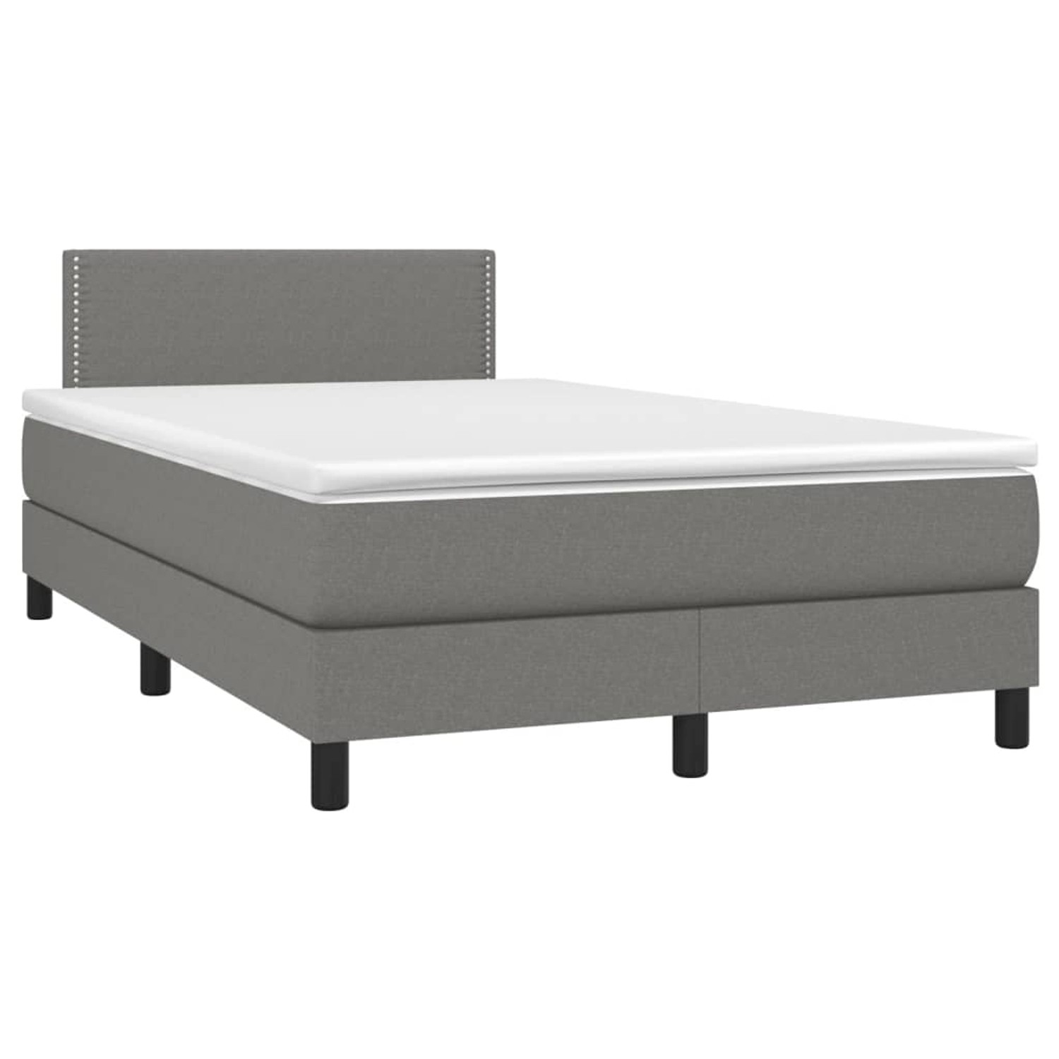 vidaXL Boxspringbett mit Matratze & LED Dunkelgrau 120x200 cm Stoff 3133062 günstig online kaufen