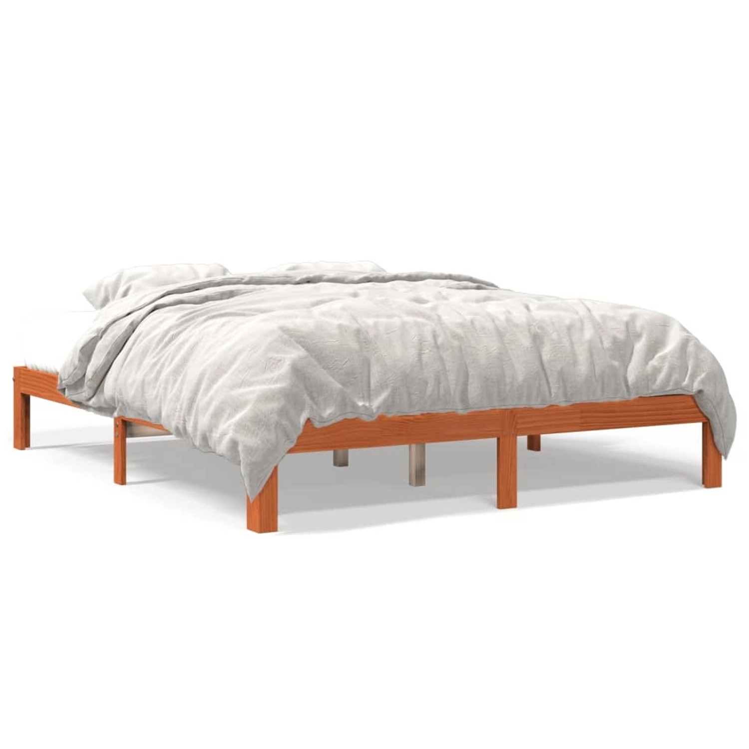 vidaXL Massivholzbett ohne Matratze Wachsbraun 180x200 Kiefernholz 844174 günstig online kaufen