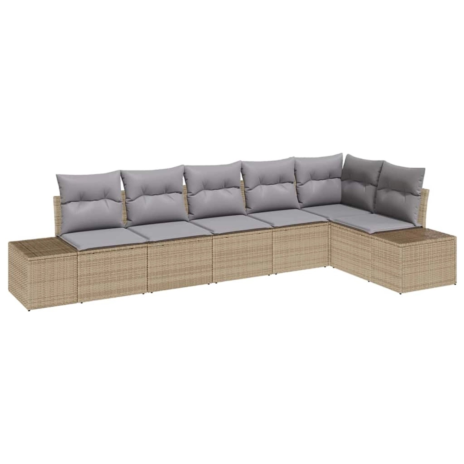 vidaXL 6-Teiliges Gartensofa-Set mit Kissen in Beige aus Poly Rattan 334708 günstig online kaufen