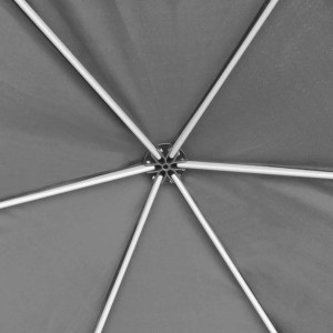 Detailaufnahme: Graues vidaXL Faltpavillon-Zelt, sechseckig, mit Stahlrahmen. Ideal als Sonnenschutz.