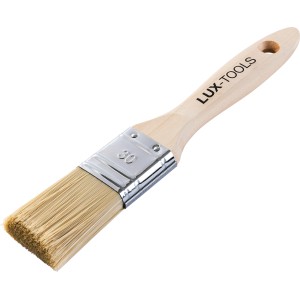LUX-TOOLS Flachpinsel, 30 mm breit, für Lacke. Pinsel mit Holzstiel und Aufhängeloch.