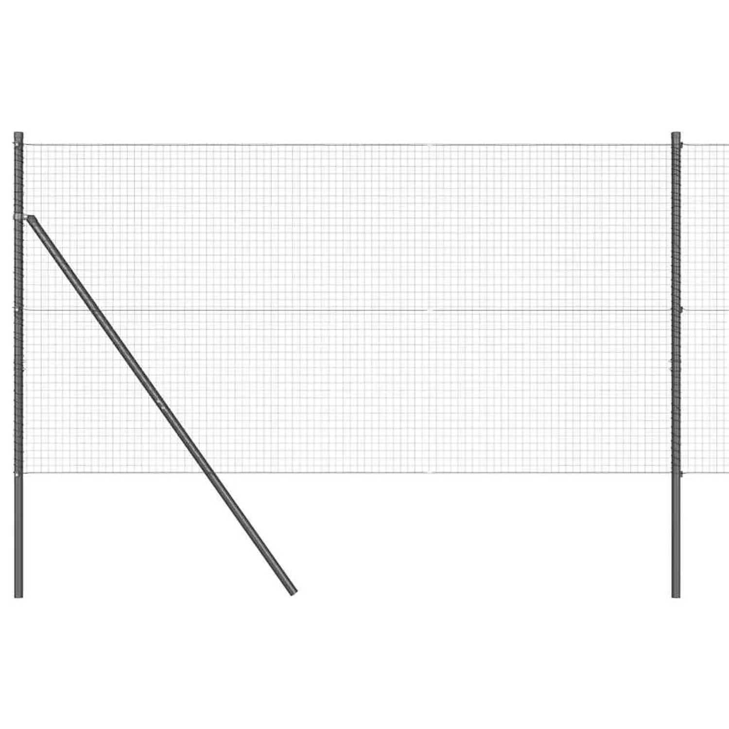 vidaXL Zaunpfosten Grau 50 x 1 m 25 x 25 mm Masche Stahl und PVC 3351881 günstig online kaufen