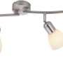 Stahlfarbener Just Light Spot Karo mit vier Leuchten, 90x21 cm. Deckenleuchte für Wohnräume.