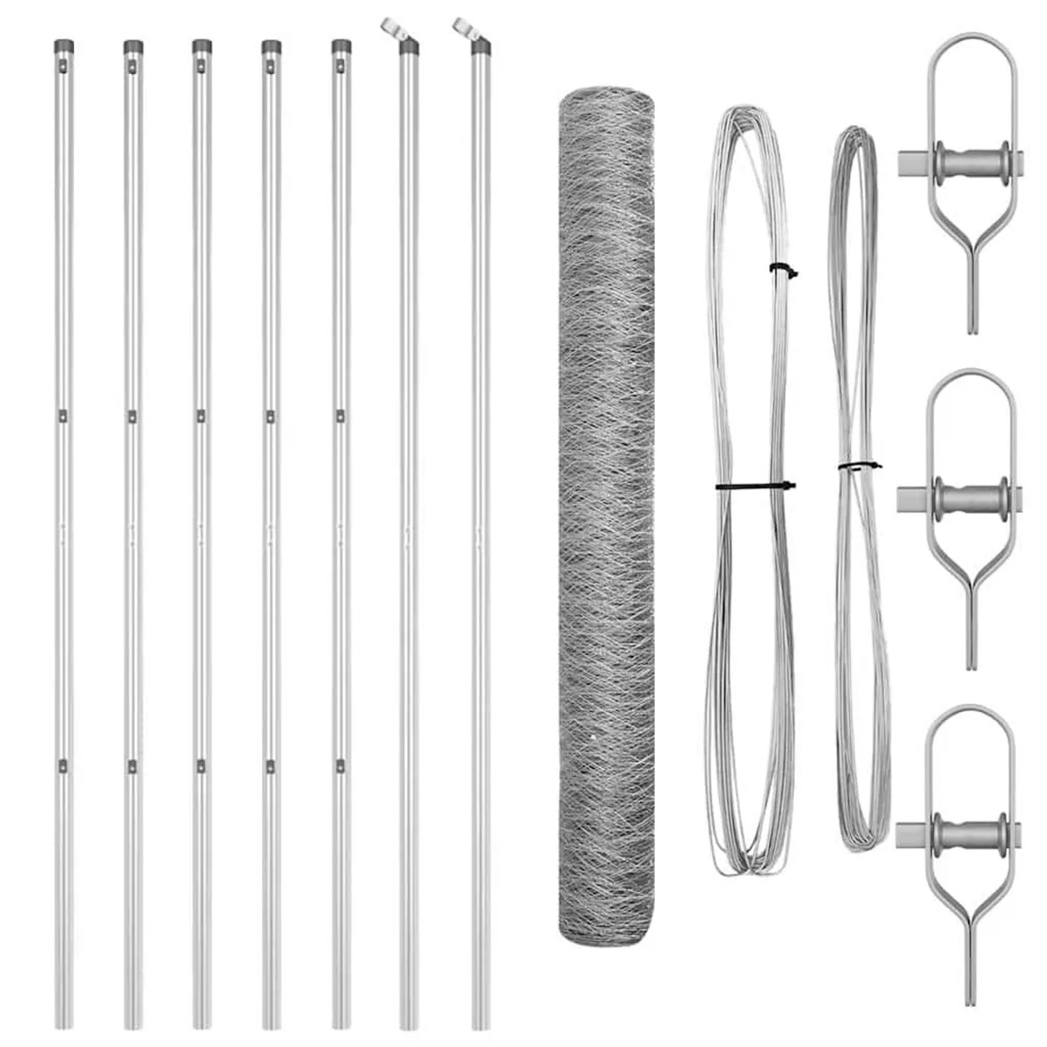 vidaXL Zaunpfosten Silber 10 x 1 m 50 mm Netz Stahl 3352921 günstig online kaufen