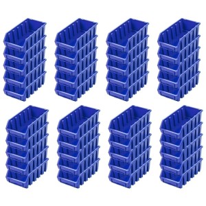 PROREGAL SuperSparSet: 40 blaue Sichtlagerboxen aus Polypropylen, ideal für Werkstatt und Lager.