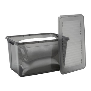 Mömax Box mit Deckel Leo Transparent/Schwarz ca. 56l