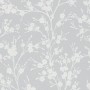 Marburg Vliestapete Ivy Floral grau-weiß: florales Muster mit Blütenzweigen auf grauem Grund.