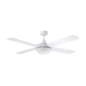 Weißer MARTEC Deckenventilator FourSeasons Primo mit Beleuchtung und Fernbedienung.