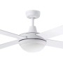 Weißer MARTEC Deckenventilator FourSeasons Primo mit Beleuchtung und Fernbedienung.