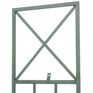 Antik-grünes Metall Rankgitter HILDE. Robustes Gartengitter mit X-Streben, ideal für Kletterpflanzen, Rosen und Efeu.
