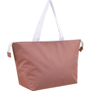 Kühltasche Atana 22 l in Terrakotta mit weißen Tragegriffen für Picknick & Camping.