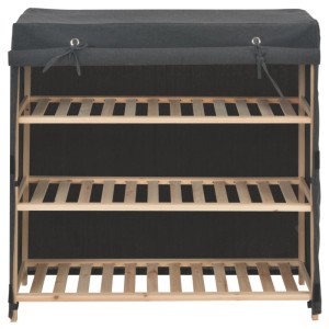 vidaXL Schuhschrank mit Abdeckung Grau 79 x 40 x 80 cm Stoff 248195