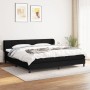 Schwarzes vidaXL Boxspringbett (200x200 cm) mit Matratze und Kopfteil im Schlafzimmer.