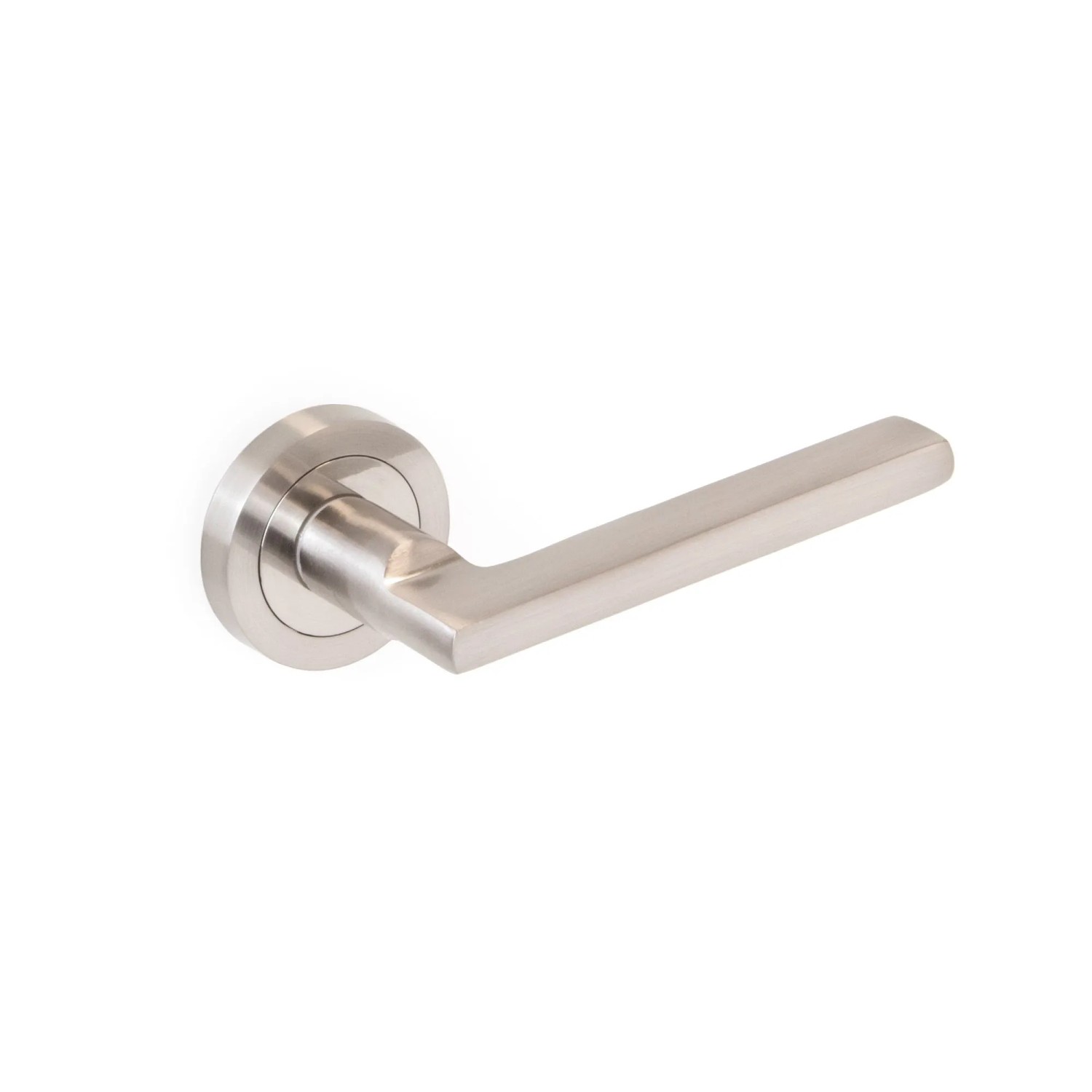 Emuca Satz Sydney Tieftürgriffgarnitur mit Platte 43x250 mm Aluminium und Zamak Nickel Satiniert