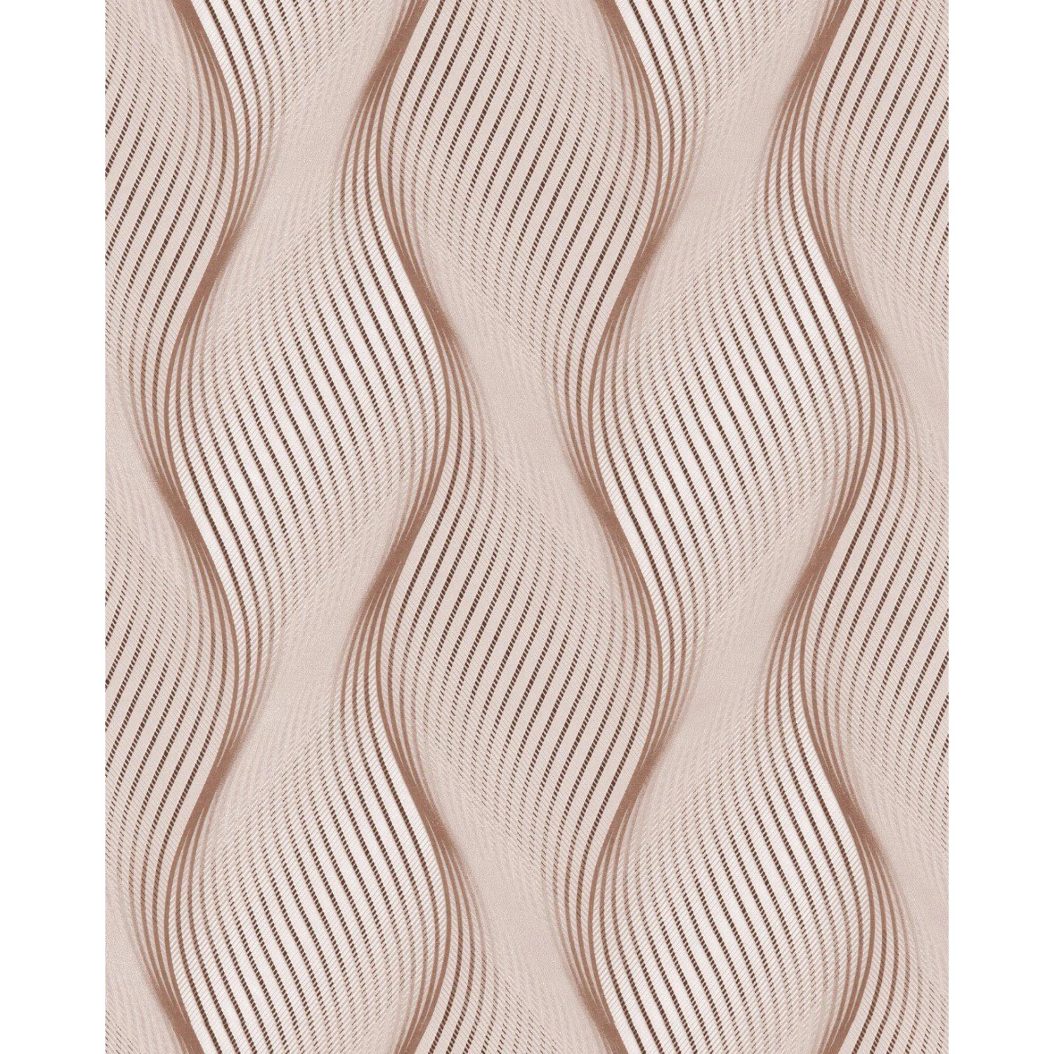 EDEM 85030BR33 Streifen Tapete geschwungene Linien Beige-Braun Weiß 0,53 m günstig online kaufen