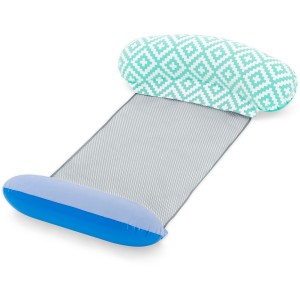 Bestway Pool-Hängematte Comfort Plush, blau-türkis mit Muster, 124x80x22cm. Wasserhängematte für entspannte Stunden im Pool.