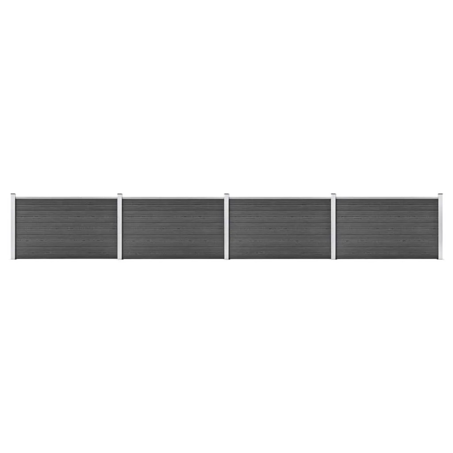 vidaXL Zaunelement Set WPC 699x105 cm Schwarz 3070449