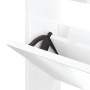 vidaXL Schuhschrank mit Spiegel 3-Lagig Hochglanzweiß 63x17x102,5 cm 342637_6