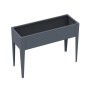 Rechteckiges Westmann Vedura Metall-Hochbeet in Anthrazit mit vier Beinen. Modernes Design für Balkon & Garten.