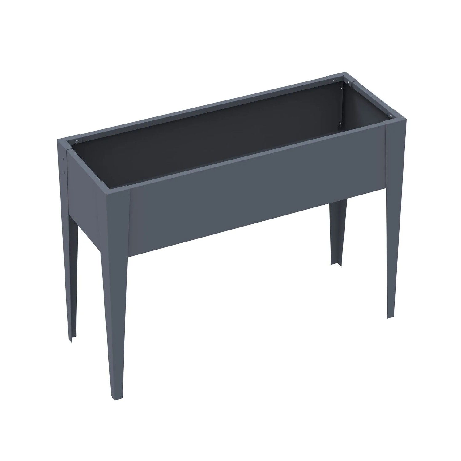 Rechteckiges Westmann Vedura Metall-Hochbeet in Anthrazit mit vier Beinen. Modernes Design für Balkon & Garten.