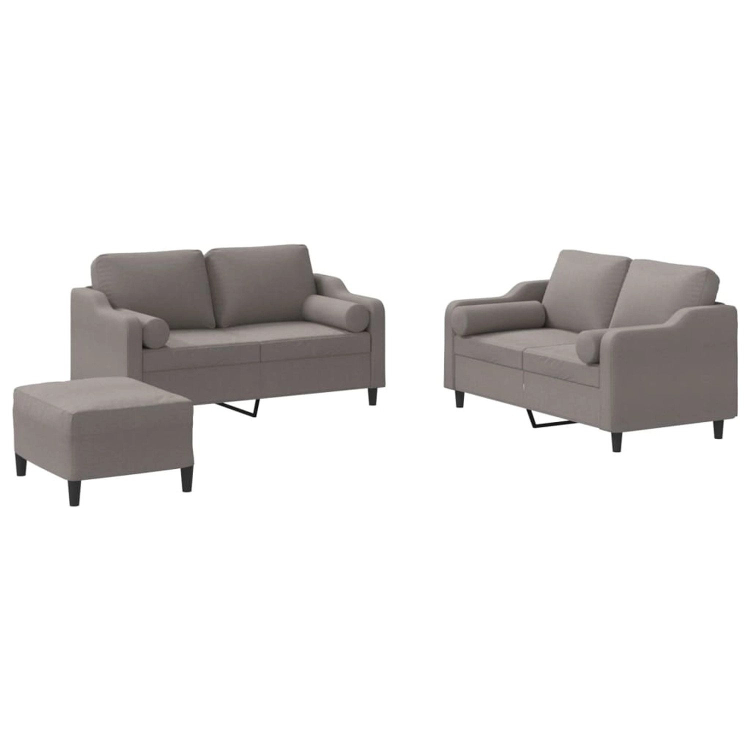 vidaXL 3-Tlg Sofagarnitur mit Kissen Taupe Stoff 3201833 günstig online kaufen