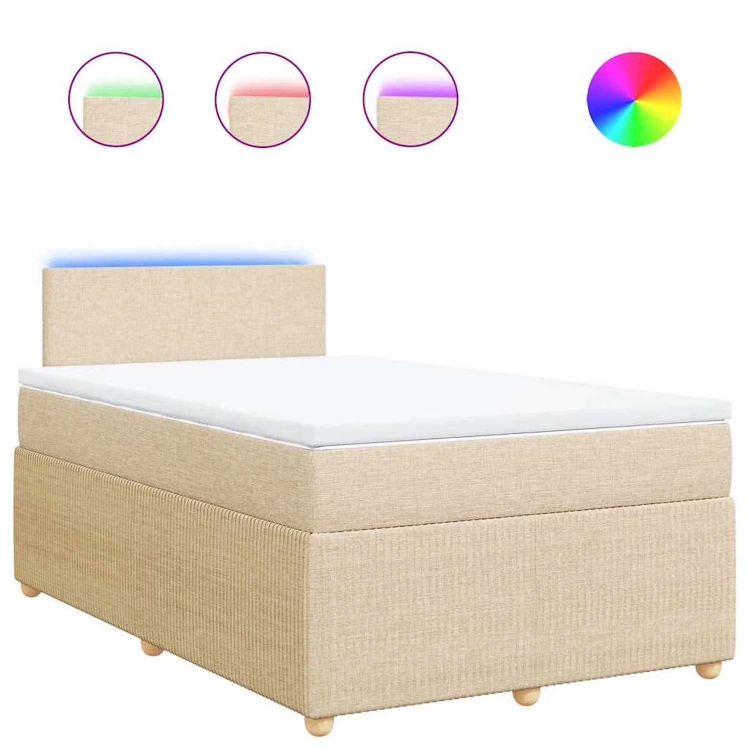 vidaXL Boxspringbett mit Matratze Creme 120x190 cm Stoff 3289693 günstig online kaufen
