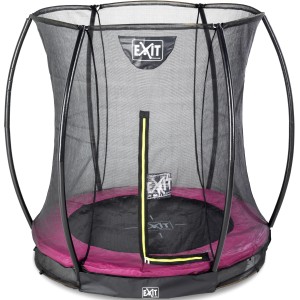 EXIT Silhouette Bodentrampolin (D183cm) in Rosa mit Sicherheitsnetz.
