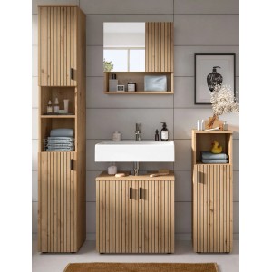 Inn.Furn Badmöbel Set in Eiche 4-teilig 150 cm Livia