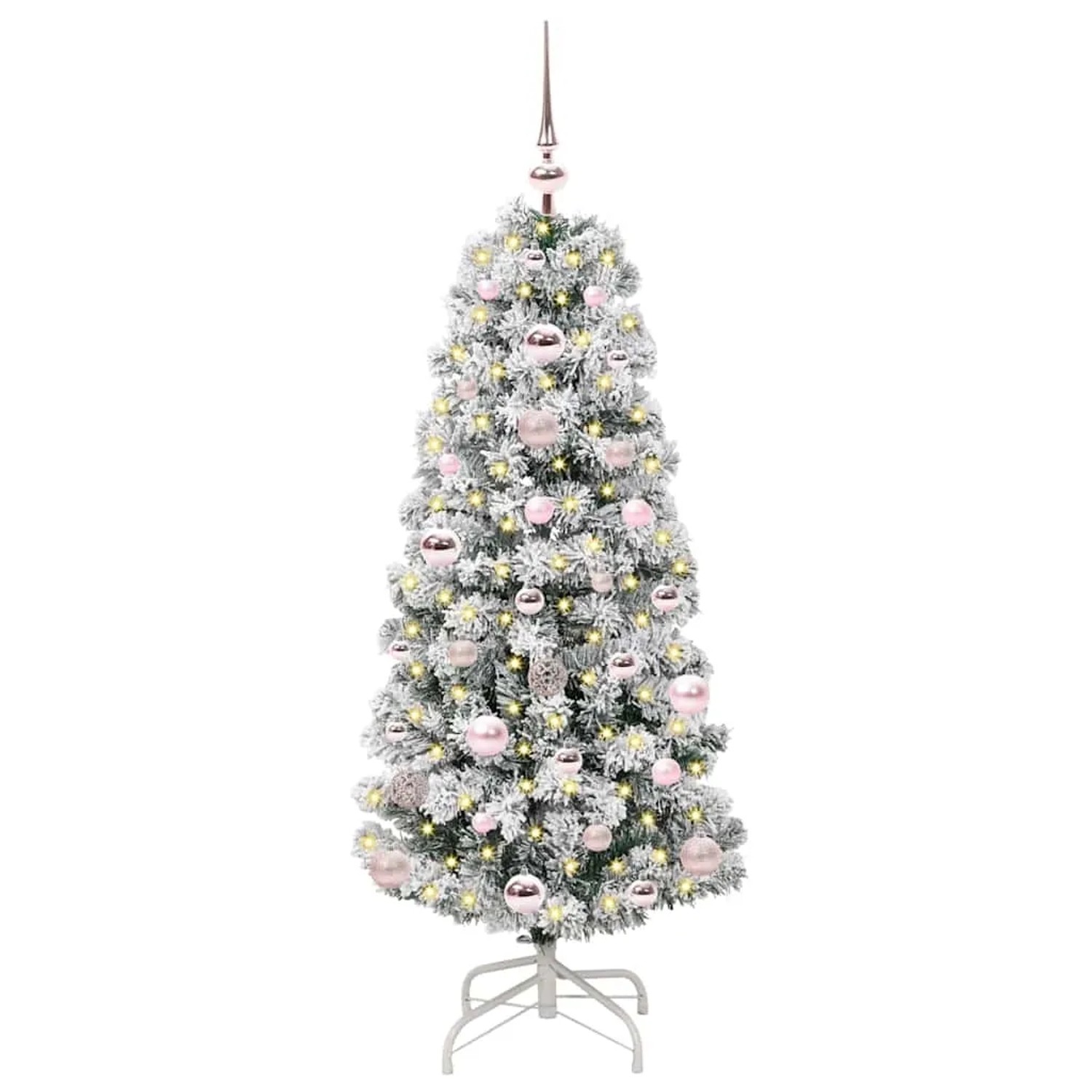vidaXL Künstlicher Klappbarer Weihnachtsbaum Grün und Weiß 120 cm 3395579