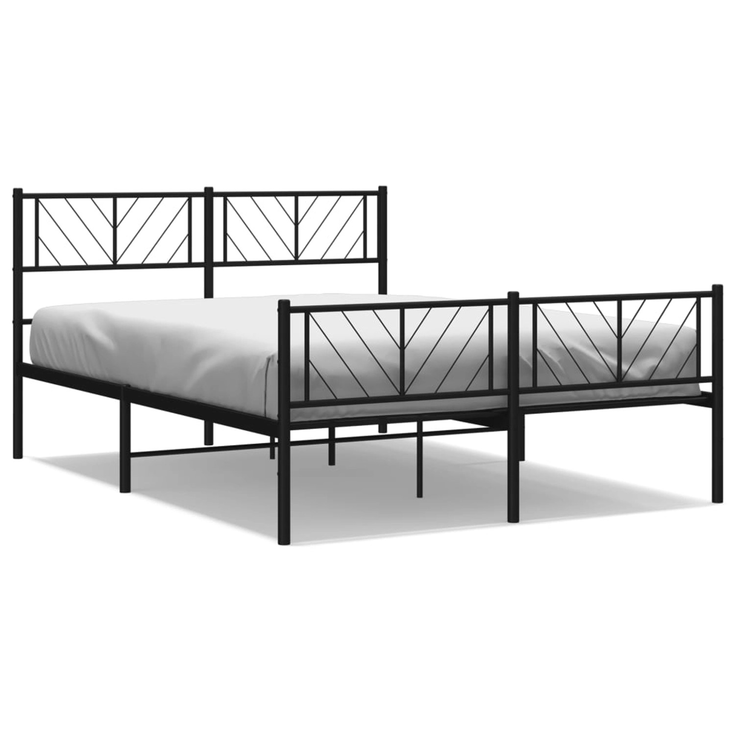 vidaXL Bettgestell mit Kopf- und Fußteil Metall Schwarz 120x200 cm Modell 1 günstig online kaufen