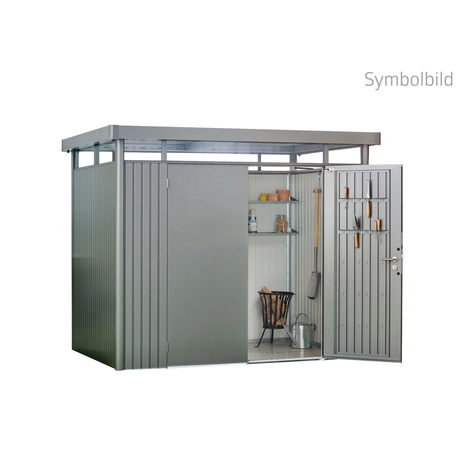 Biohort Gartenhaus Metall HighLine Gr. H6 Quarzgrau-Metallic 8,5 m² kaufen bei OBI