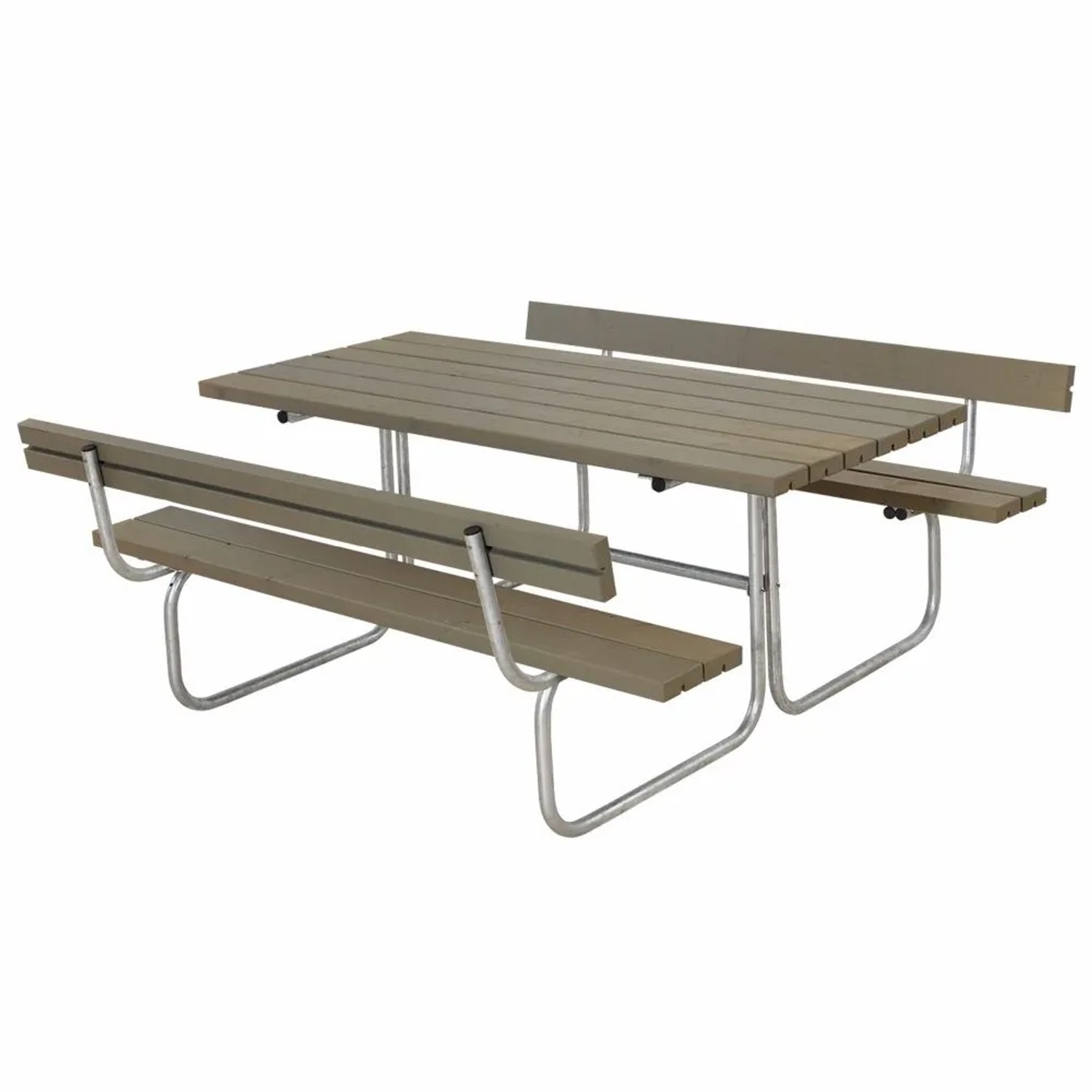 PLUS Gartensitzgruppe Classic 177 cm mit 2 Rückenlehnen Graubraun Druckimprägniertes Holz