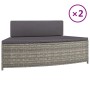 vidaXL Whirlpool-Bänke mit Auflagen 2 Stk Grau Poly Rattan 362263_3
