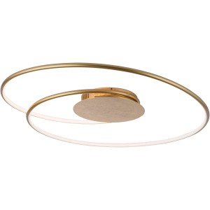 Moderne, goldene LED-Deckenleuchte Nastro von Paul Neuhaus, 70x65 cm, mit geschwungenem Design.