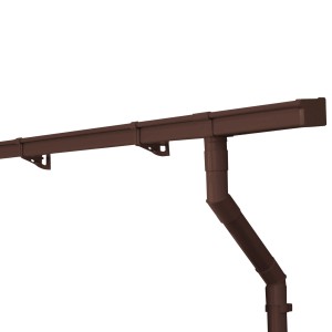 Inefa Dachrinnen-Set, 3m, Kastenrinne NW 68, dunkelbraun, Dachentwässerung für Gartenhaus.