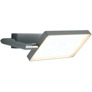 Moderne LED-Wandleuchte Book von Luce Design, 1-flammig, silberfarben, schwenkbar.