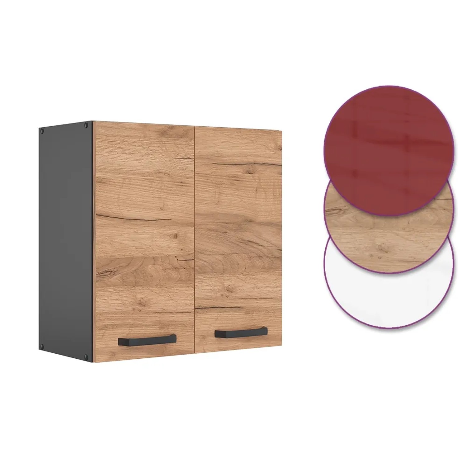 Vicco Hängeschrank R-Line, Küchenschrank in Goldkraft Eiche/Anthrazit, 60 cm breit.