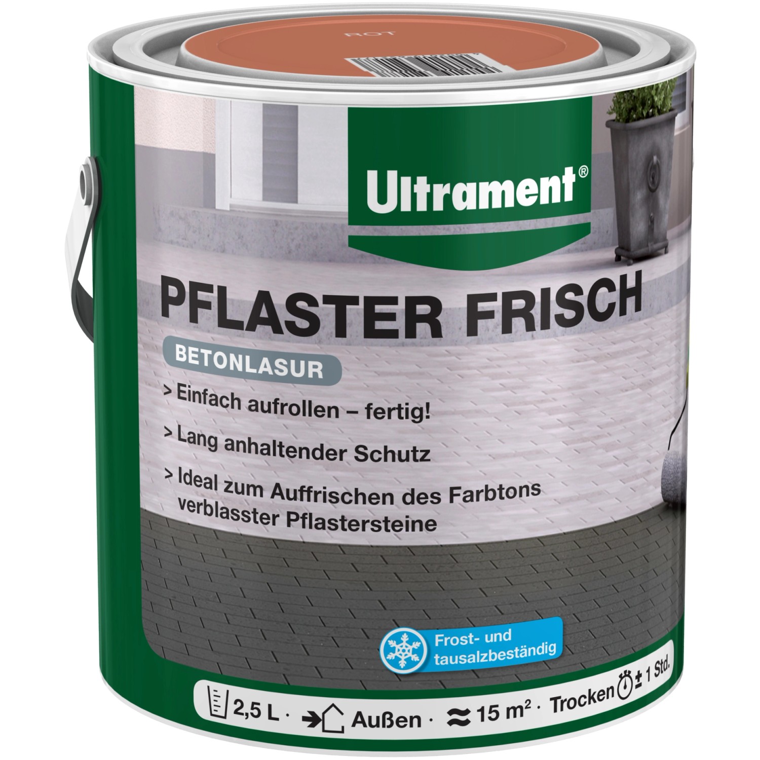 Ultrament Betonlasur Pflaster Frisch Rot 2,5 l
