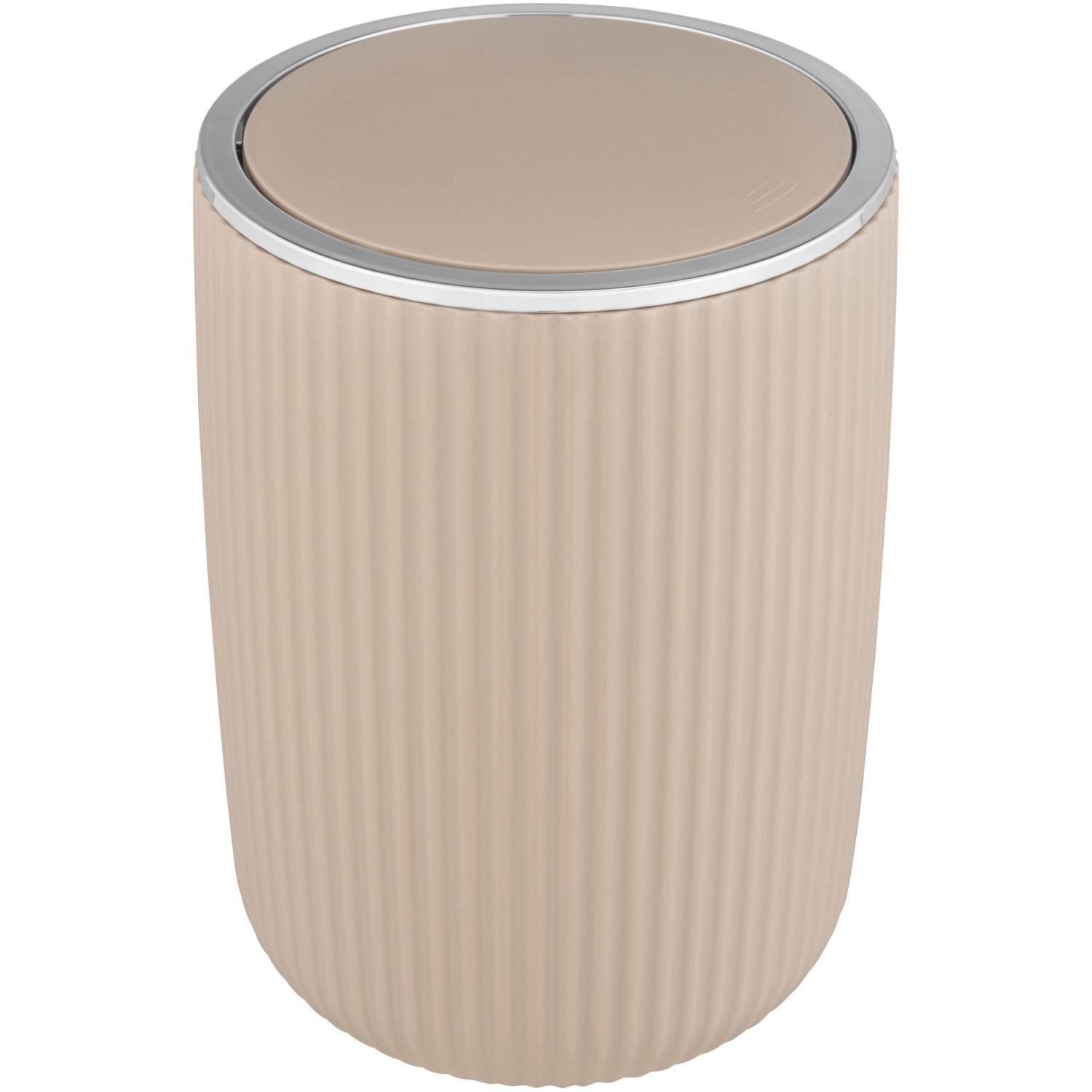 Wenko Schwingdeckeleimer Agropoli L Kosmetikeimer mit Schwingdeckel 5,5 l Beige