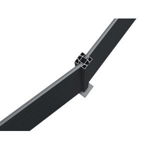 ZacAlu Zaunpfosten aus Aluminium, anthrazit, mit Schwalbenschwanznut für flexible Zaunbau-Lösungen.