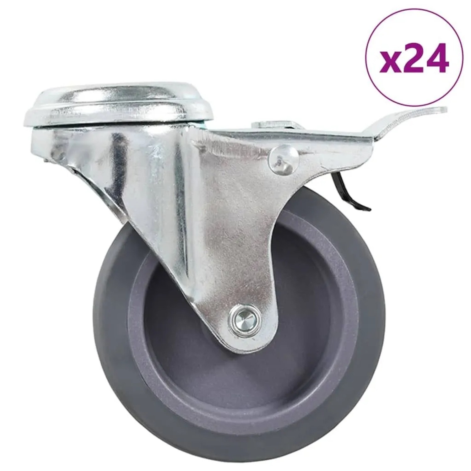 vidaXL 24 Stk Lenkrollen mit Rückenloch 75 mm 277859