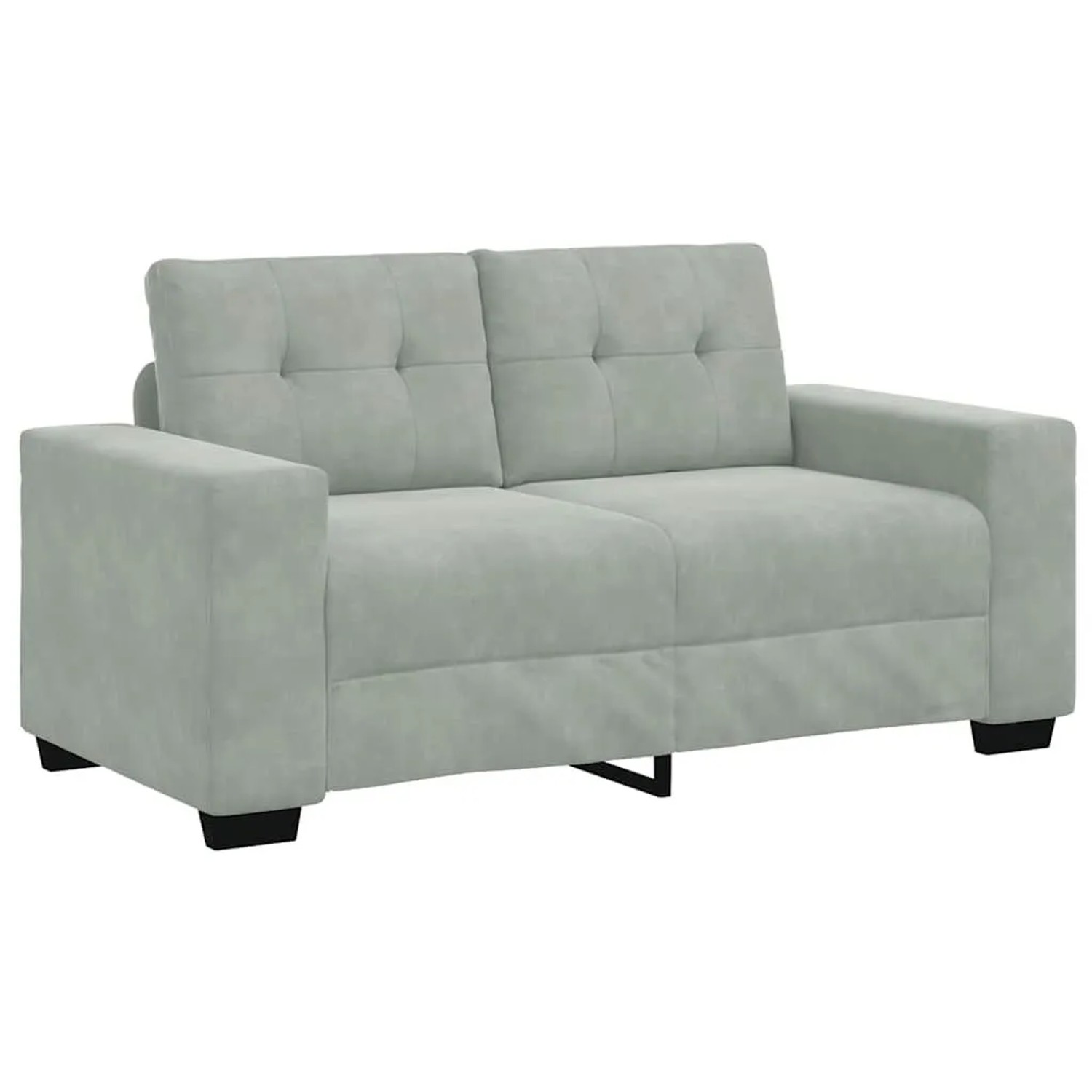 vidaXL Zweisitzer-Sofa Hellgrau 120 cm Samt 4105110