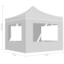 Weißes 2x2 m Falt-Partyzelts mit Wänden für den Garten oder die Terrasse.