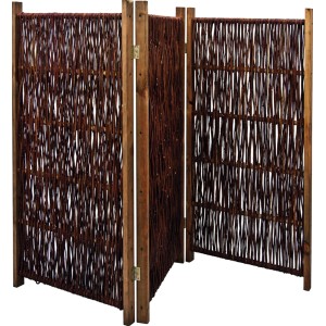 Noor Weiden Paravent, 180x180cm, ideal als Sicht- und Windschutz für Garten, Balkon und Terrasse.