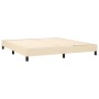 Boxspringbett creme, 180x200 cm, Stoffbezug. Bettrahmen ohne Kopfteil und Matratze.