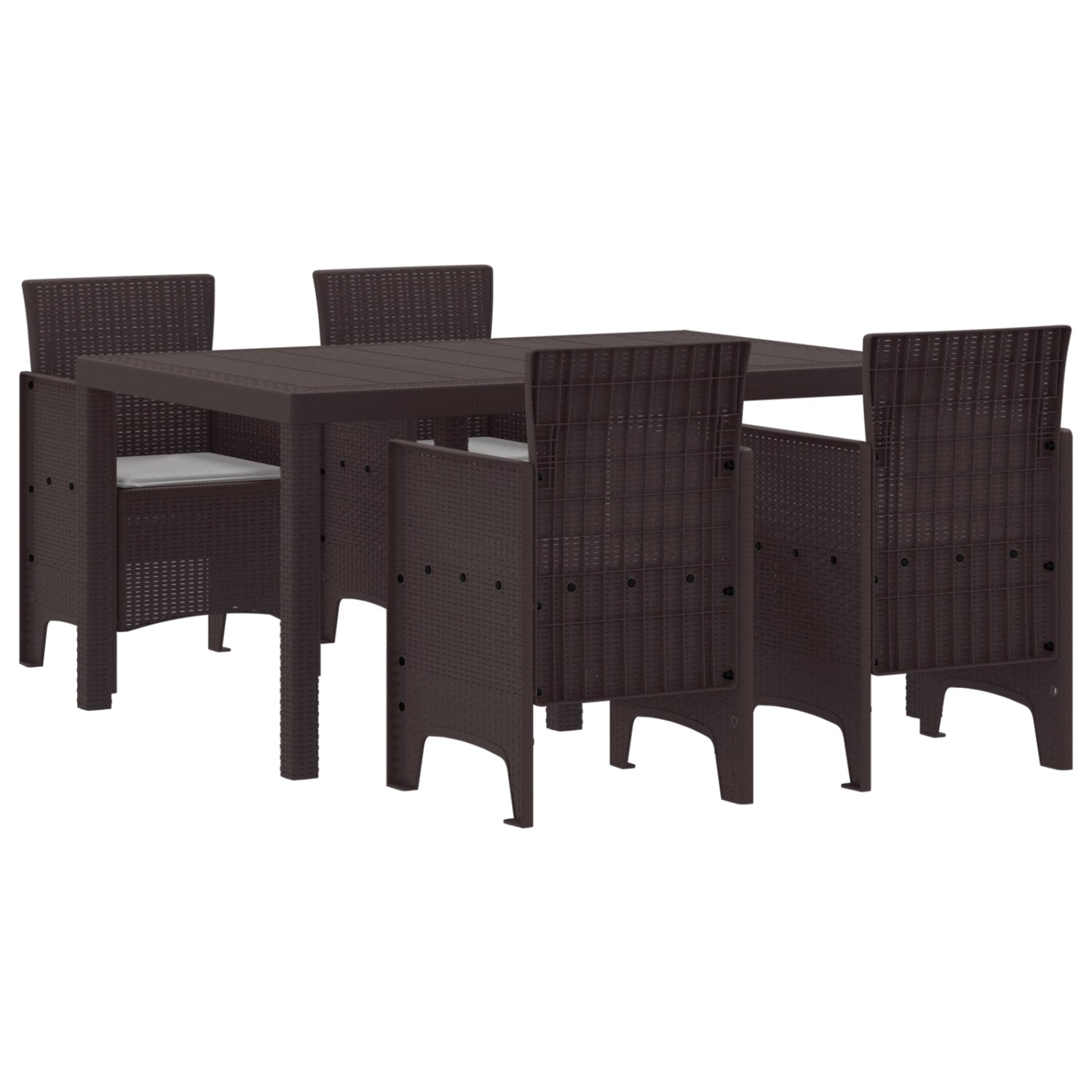 vidaXL 5-Teiliges Garten Essset mit Kissen in Braun Poly Rattan 3378699 günstig online kaufen