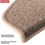 Detailaufnahme: Beige, halbrunde KARAT Stufenmatte London Pro (15er-Set) mit geketteltem Rand.