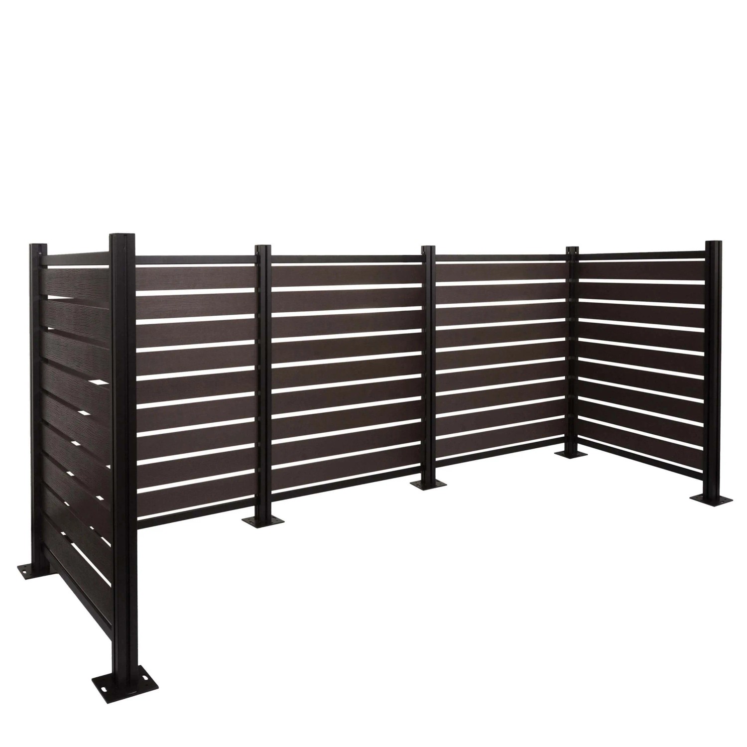 PROREGAL Alu Mülltonnen-Zaun HxBxT 130x300x110cm Mülltonnenverkleidung Anthrazit Holzoptik Erweiterbar