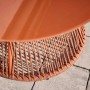 Balkontisch Bandon Terrakotta, Ø 70cm, mit Glasplatte und Seilbespannung.