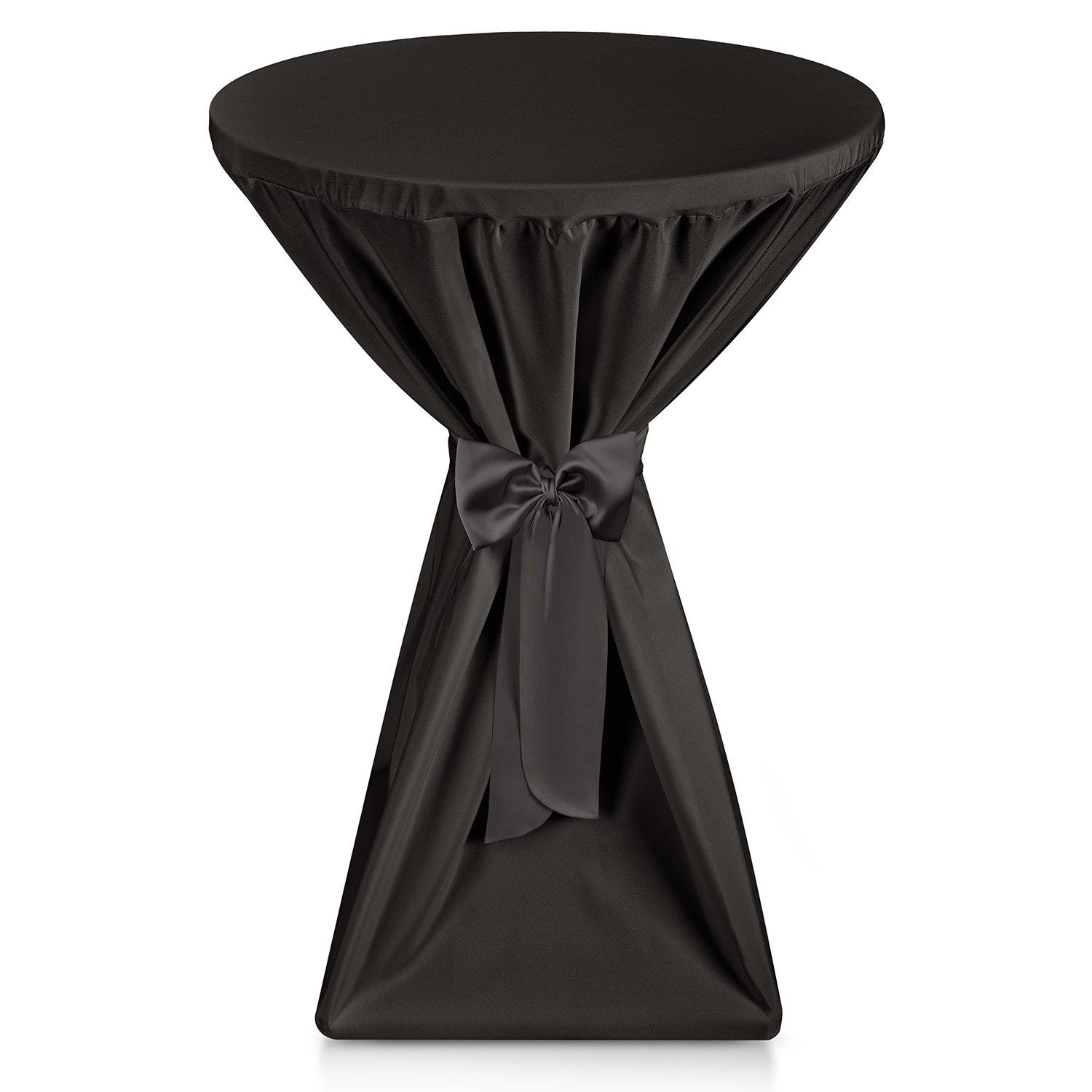 Beautissu Premium Stehtischhusse Ø 60cm Schwarz